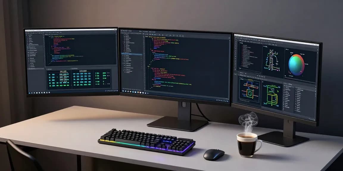 alo868: Modern developer workspace highlighting advanced coding and software development tools.