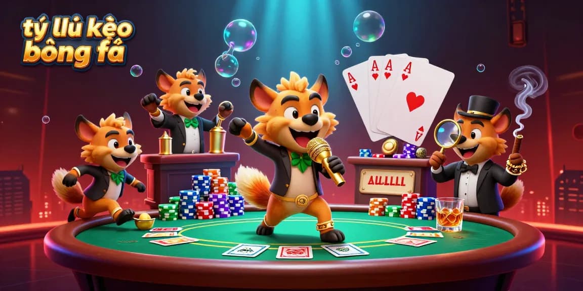 Experience tỷ lệ kèo bóng đá in a vibrant casino scene with hyenas engaging in comedy and cocktails.