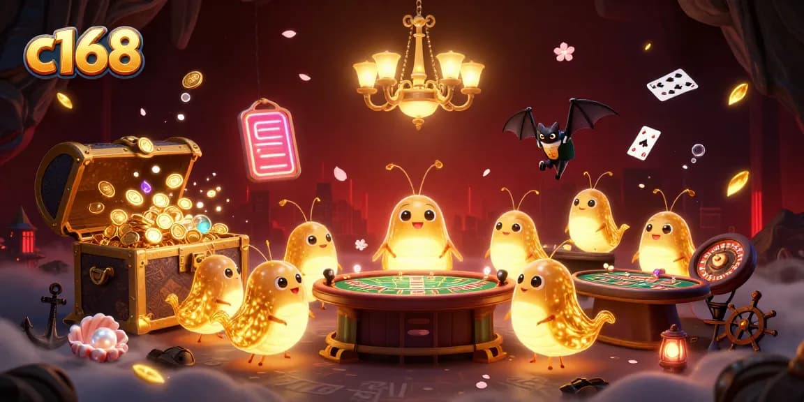 Experience vibrant gameplay at c168 with our illuminated glowworm casino scene.
