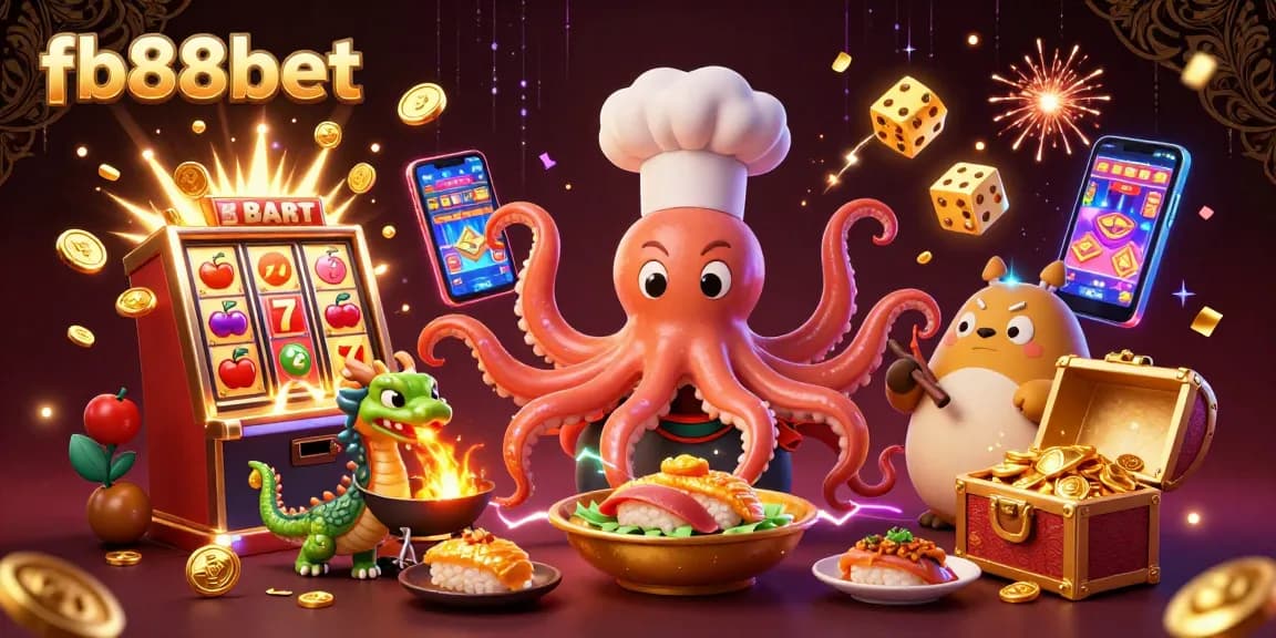 Experience exciting winnings with fb88bet's vibrant 3D casino scene featuring dynamic characters.