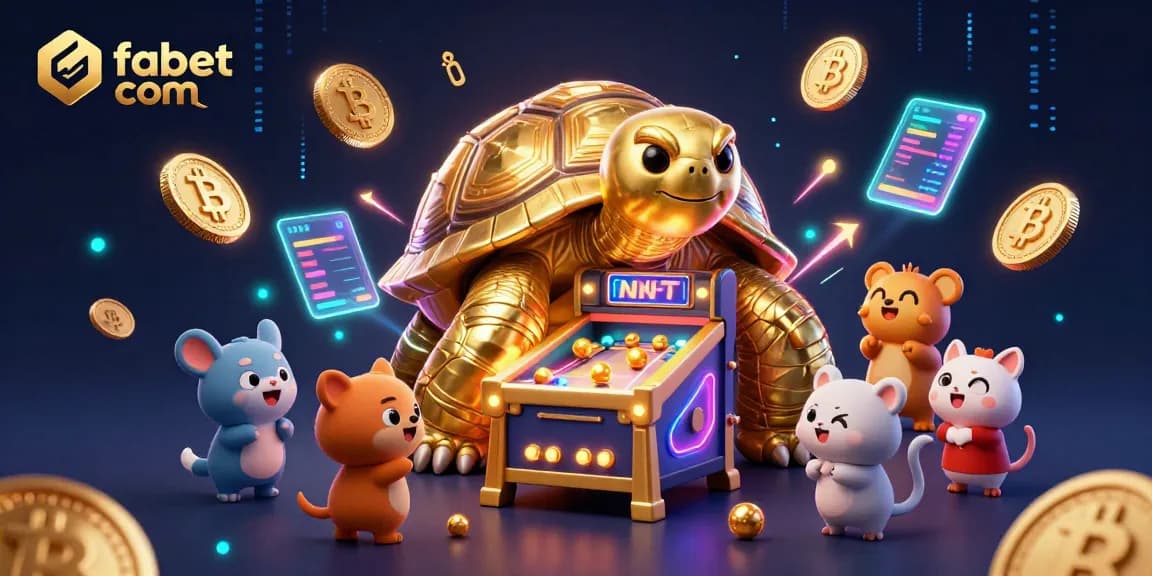 Engage in exciting games at fabet com with a dynamic 3D casino animation featuring vibrant characters.