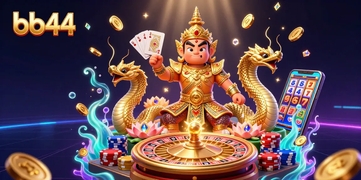 Experience thrilling gaming action at bb44 with vibrant casino elements in a captivating 3D scene.