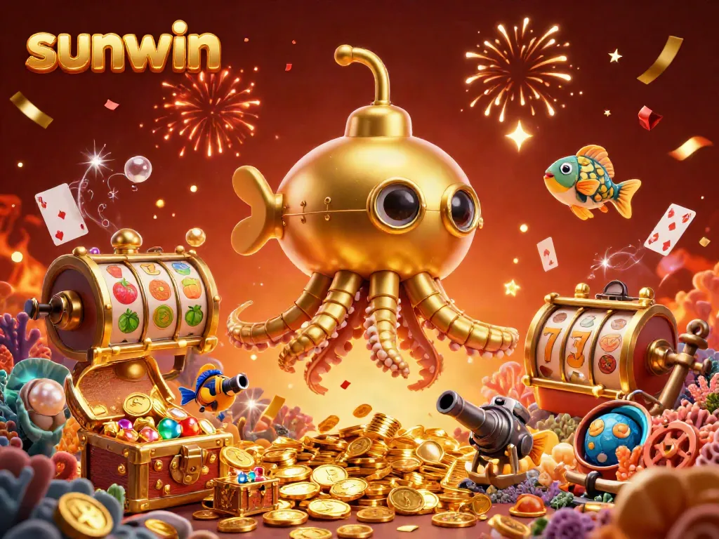 Engage with exciting sunwin gaming action amid a dynamic underwater treasure scene.