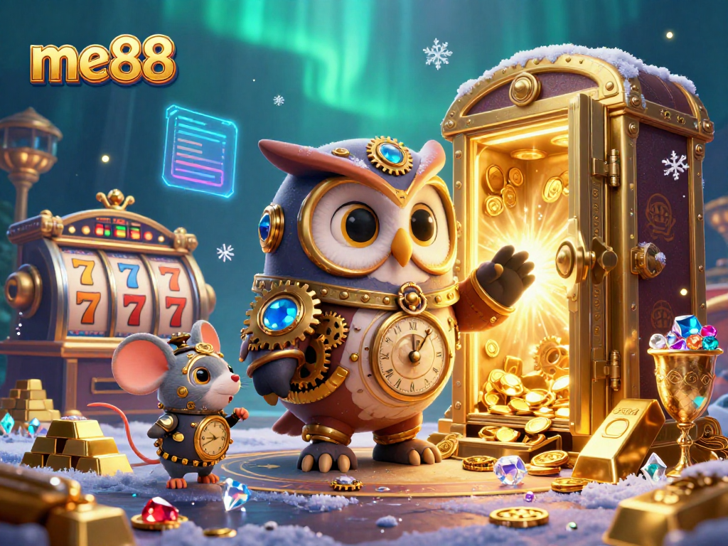 Engage in thrilling gaming experiences with me88, featuring captivating 3D cartoon characters and golden treasures.