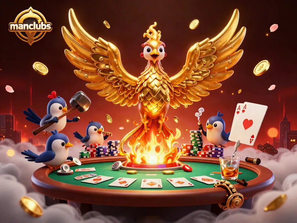 Engage with manclubs' dynamic casino experience featuring molten gold imagery and poker elements.
