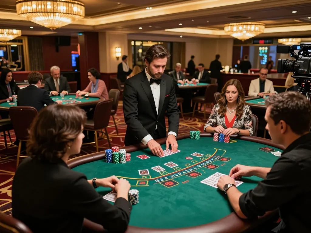 Players at mm888 blackjack table engaging in intense gameplay, showcasing strategic decisions.
