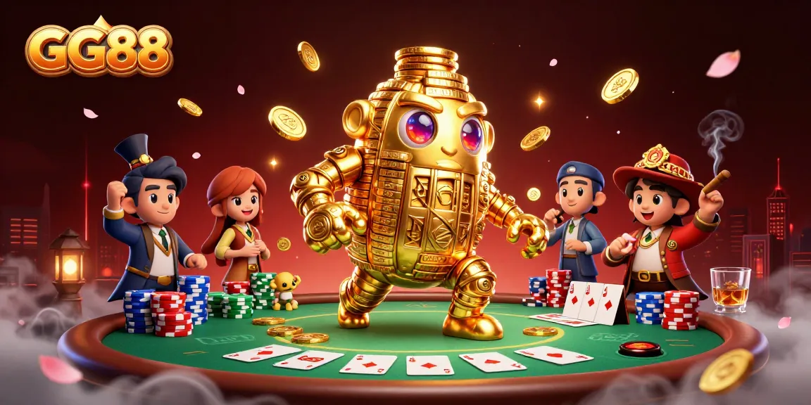 Engage with GG88's thrilling online gaming scene featuring unique casino elements and vibrant characters.