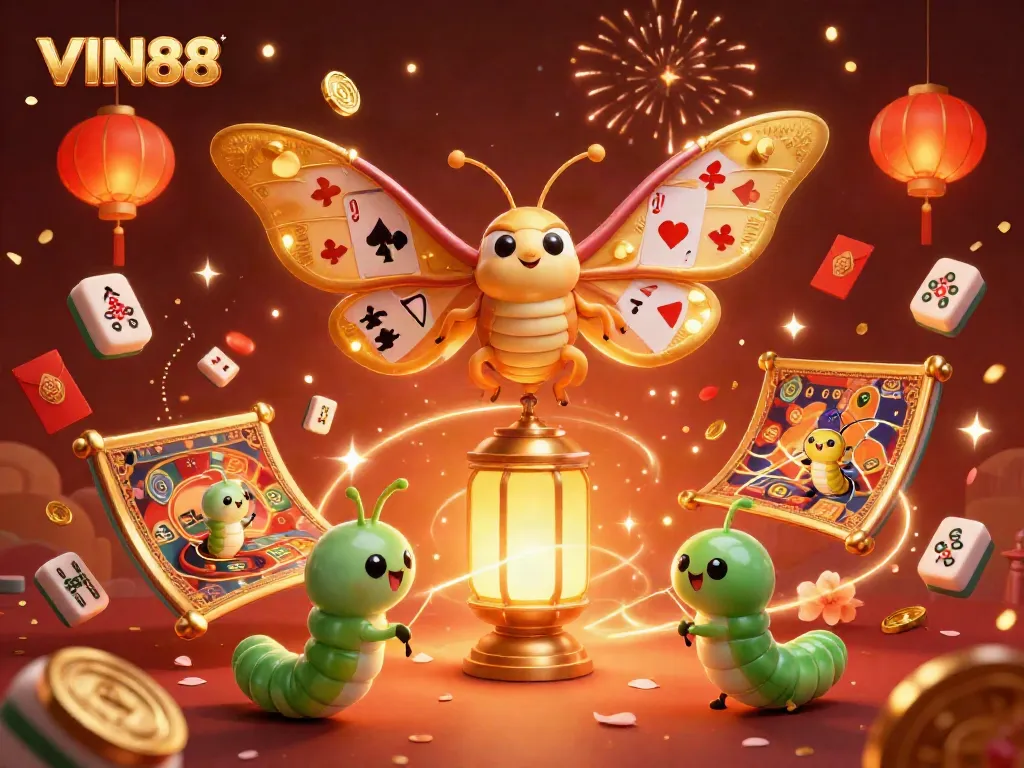 Join VIN88 for a thrilling casino experience, surrounded by vibrant elements and a celebratory atmosphere.