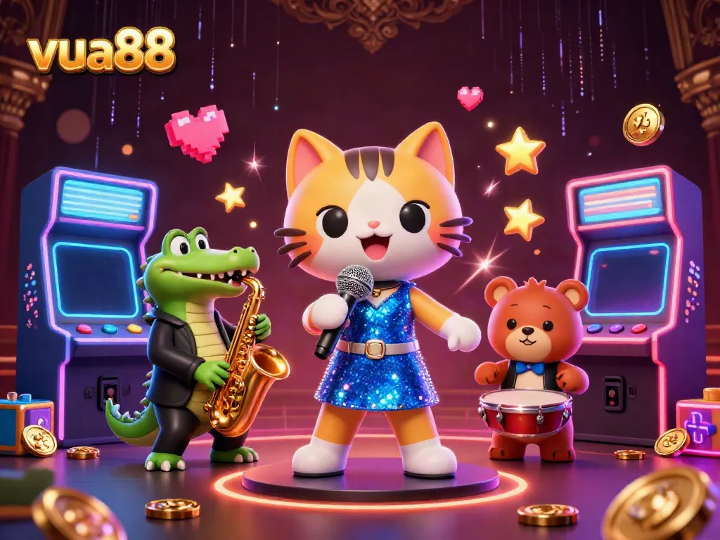 Experience thrilling games at vua88 with vibrant casino characters and action-packed gaming elements.