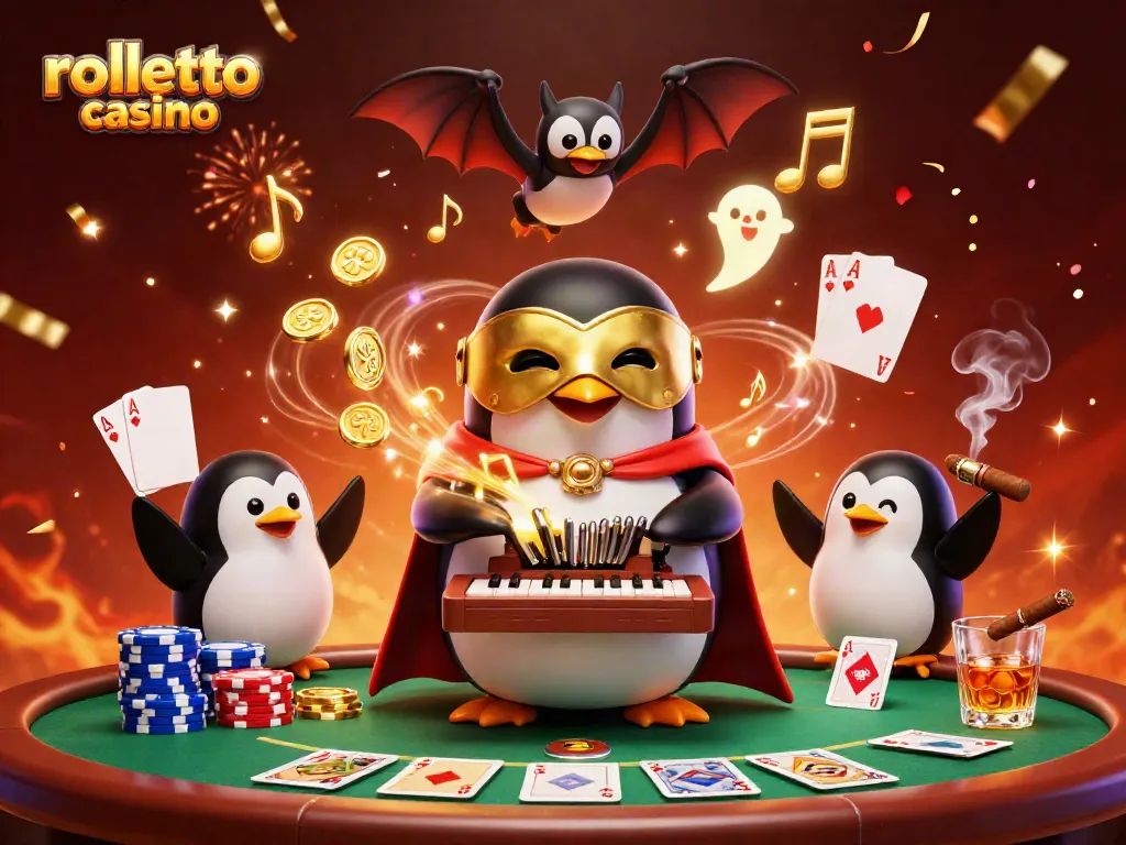 Experience the thrill of rolletto casino with an exciting scene of animated casino characters and vibrant game elements.